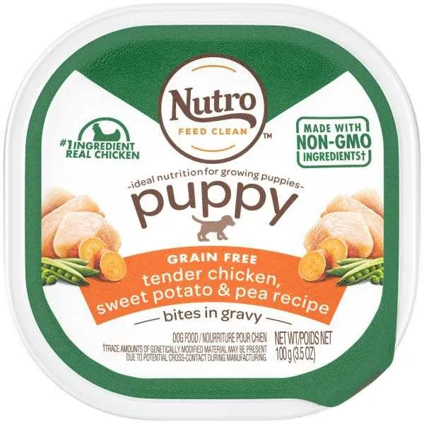 24/3.5 oz. Nutro Puppy Tender Chicken, Sweet Potato & Pea Bites In Gravy - Food